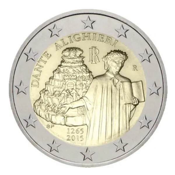 2 euros commémorative Italie 2015 - Dante Alighieri.