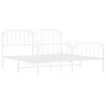 vidaXL Cadre de lit métal avec tête de lit/pied de lit blanc 183x213cm