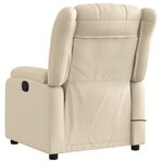 vidaXL Fauteuil inclinable de massage électrique crème tissu