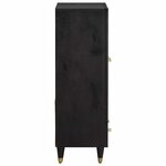 vidaXL Haut Armoire Noir 60 x 33 x 100 cm Bois de mangue massif