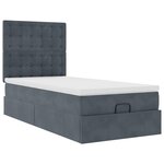 vidaXL Cadre de lit ottoman avec matelas gris foncé 100x200 cm velours