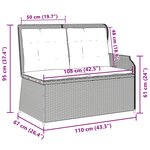 vidaXL Banc de jardin avec coussin Noir et blanc crème polyrotin