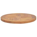 vidaXL Dessus de table Bois de teck solide Rond 2 5 cm 40 cm