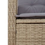 vidaXL Ensemble à manger de jardin et coussins 2 Pièces beige poly rotin
