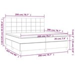vidaXL Sommier à lattes de lit et matelas et LED Taupe 200x200cm Tissu
