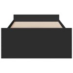 vidaXL Cadre de lit avec tiroirs sans matelas noir 100x200 cm