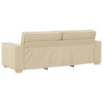 Ensemble de canapé 3 pièces vidaXL avec coussins en tissu crème