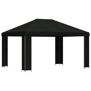 vidaXL Pavillon 4 × 3 m Noir Polyester et Acier 190 gsm