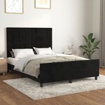 vidaXL Cadre de lit avec tête de lit Noir 140x190 cm Velours