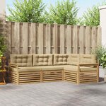 vidaXL Ensemble de canapés d'extérieur 5 pc Blanc et Beige Polyester
