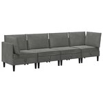 vidaXL Ensemble de meubles pour le salon 4 Pièces Gris foncé Velours