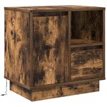 vidaXL Cabinet de chevet avec tiroir Chêne fumé 50 x 34.5 x 50 cm.