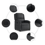 vidaXL Fauteuil inclinable en cuir véritable noir