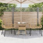 vidaXL Chaises de jardin lot de 2 marron résine tressée
