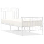 vidaXL Cadre de lit métal avec tête de lit/pied de lit blanc 80x200 cm