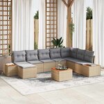 vidaXL Ensemble de canapé de jardin 9 Pièces beige et gris clair