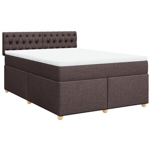 vidaXL Sommier à lattes de lit avec matelas Marron foncé 140x190 cm