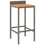 vidaXL Tabourets de bar lot de 2 gris résine tressée et bois d'acacia