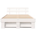 vidaXL Cadre de lit avec tête de lit Blanc 140 x 190 cm Pin massif