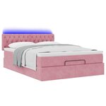 VidaXL Cadre de lit ottoman avec matelas rose 140x200 cm velours