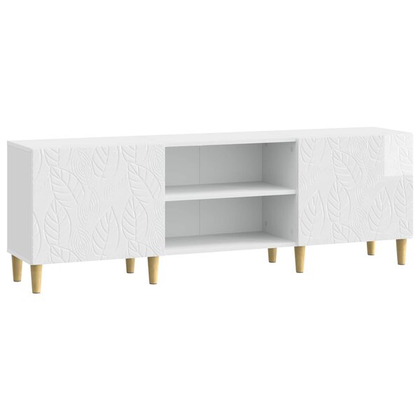 vidaXL Meuble TV 150 x 31 x 50 cm Blanc brillant Bois d'ingénierie