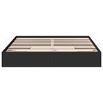 vidaXL Cadre de lit avec tiroirs noir 200x200 cm bois d'ingénierie