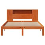 vidaXL Lit bibliothèque sans matelas cire marron 135x190 cm pin massif