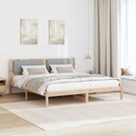 vidaXL Cadre de lit Gris clair 180 x 200 cm Pin massif