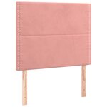 vidaXL Sommier à lattes de lit avec matelas Rose 90x200 cm Velours