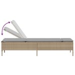 vidaXL Chaise longue avec coussin beige résine tressée