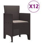 vidaXL Ensemble de salle à manger jardin 13 pièces avec coussins brun poly rattan