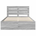 vidaXL Cadre de lit Gris Sonoma 160 x 200 cm Bois de pin massif