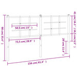 vidaXL Tête de lit métal noir 150 cm