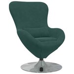 vidaXL Fauteuil œuf Vert foncé 63 x 73 x 90 cm Velours