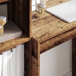 vidaXL Bureau avec tiroir avec étagère avec stockage 2 Pièces Bois ancien