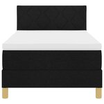 vidaXL Lit à ressorts avec matelas et LED noir 90x200 cm tissu