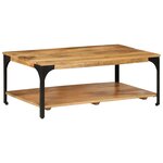 vidaXL Table basse 2 niveaux 100x55x38cm bois manguier massif et acier