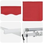 vidaXL Auvent Rétractable Rouge 350 x 200 cm Polyester et Aluminium