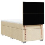 vidaXL Sommier à lattes de lit avec matelas Crème 80x200 cm Tissu