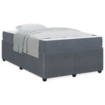 vidaXL Cadre de lit avec matelas Autre Gris foncé 120 x 200 cm Velours