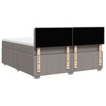 vidaXL Sommier à lattes de lit avec matelas Taupe 180x200 cm Tissu