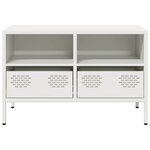 vidaXL Meuble TV blanc 68x39x43 5 cm acier laminé à froid