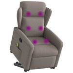 vidaXL Fauteuil inclinable de massage Taupe Tissu