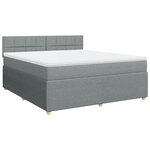 vidaXL Sommier à lattes de lit avec matelas Gris clair 180x200cm Tissu