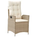 vidaXL Ensemble à manger de jardin coussins 4 Pièces beige résine tressée