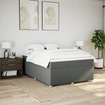 vidaXL Sommier à lattes de lit avec matelas Gris foncé 160x200cm Tissu