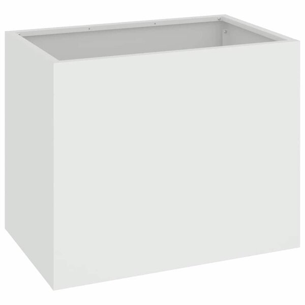 vidaXL Cache-pot de jardin Blanc 50 x 32 x 40 cm Acier laminé à froid