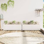 vidaXL Jardinières 2 Pièces blanc bois de pin massif