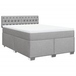 vidaXL Sommier à lattes de lit avec matelas Gris clair 140x190cm Tissu