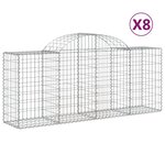 vidaXL Paniers à gabions arqués 8 Pièces 200x50x80/100 cm Fer galvanisé